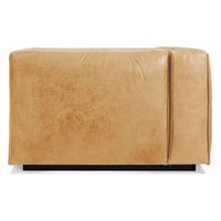 Cleon One Arm Lounge Chair in Camel Leather - Angle 5