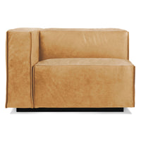 Cleon One Arm Lounge Chair in Camel Leather - Angle 1