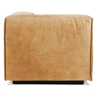 Cleon One Arm Lounge Chair in Camel Leather - Angle 3