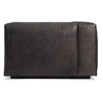 Cleon One Arm Lounge Chair in Slate Leather - Angle 5