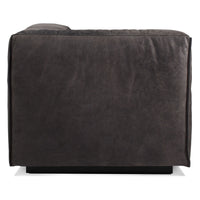 Cleon One Arm Lounge Chair in Slate Leather - Angle 3