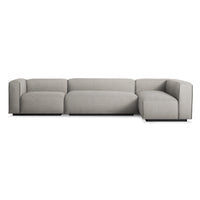 Cleon Medium+ Sectional Sofa in Tait Charcoal - Angle 1