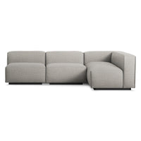 Cleon Medium Sectional Sofa in Tait Charcoal - Angle 1