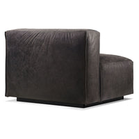 Cleon Armless Lounge Chair en Slate Leather - ángulo 4