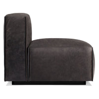 Cleon Armless Lounge Chair en Slate Leather - ángulo 3