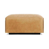 Cleon Ottoman in Camel Leather - Angle 1
