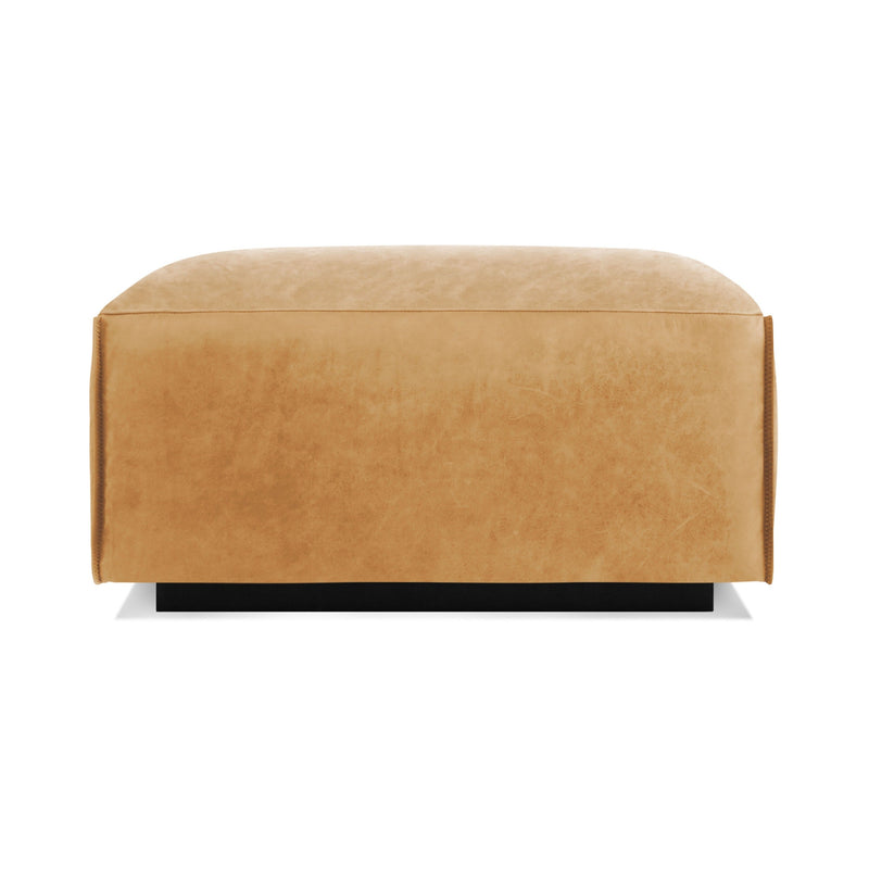 Cleon Ottoman in Camel Leather