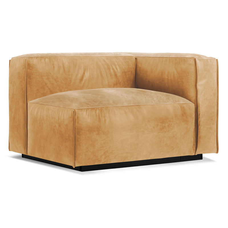 Cleon One Arm Lounge Chair in Camel Leather