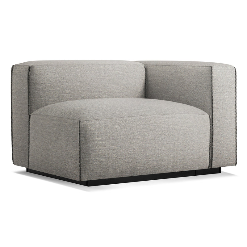 Cleon One Arm Lounge Chair in Tait Charcoal - Angle 2