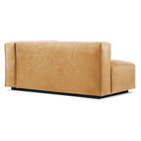 Cleon One Arm Sofa in Camel Leather - Angle 4