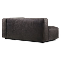 Cleon One Arm Sofa in Slate Leather - Angle 4