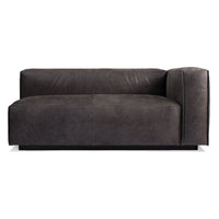 Cleon One Arm Sofa in Slate Leather - Angle 1