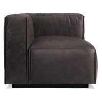 Cleon One Arm Sofa in Slate Leather - Angle 3