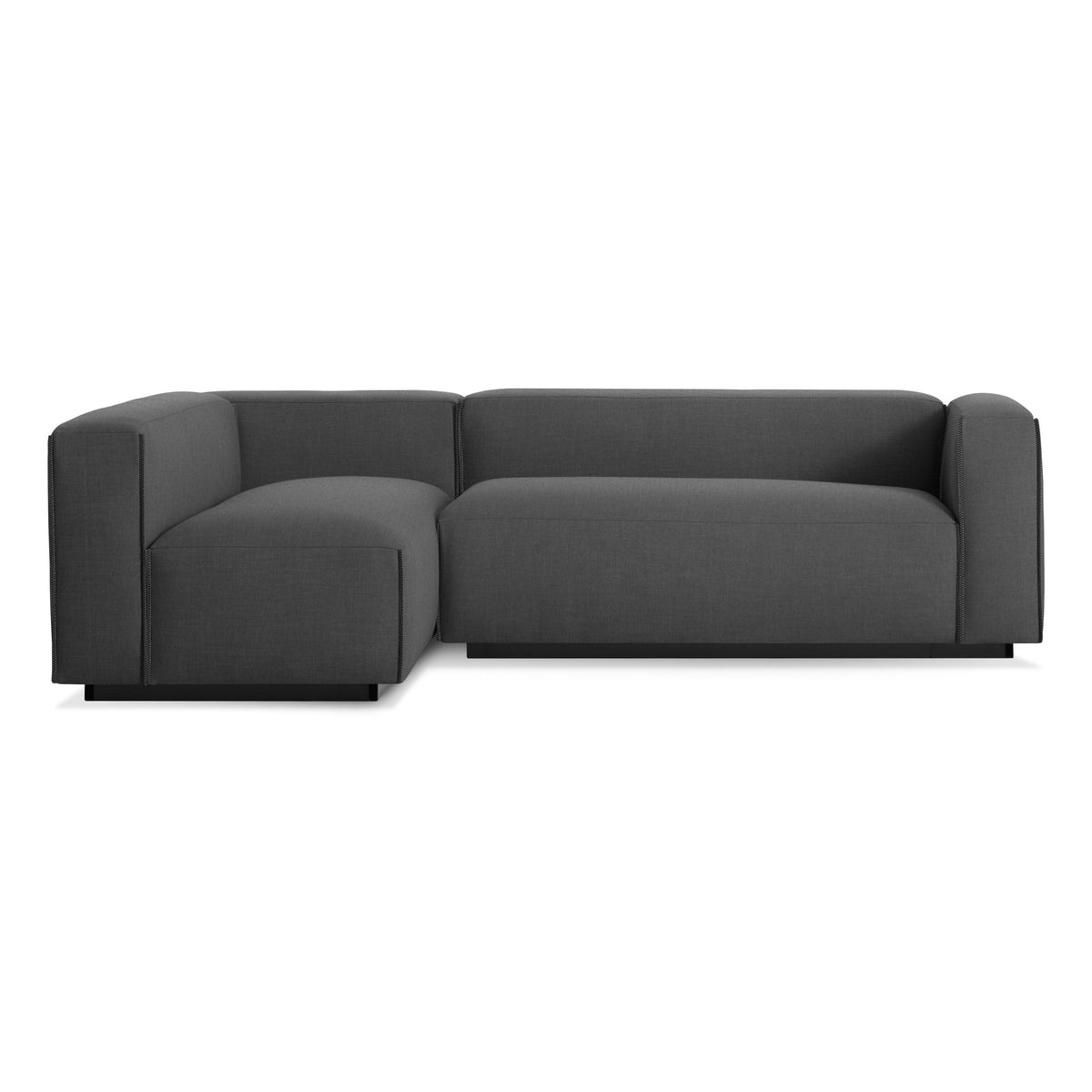 Gray sectional sofa on a white background