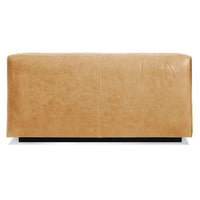 Cleon 56" Armless Sofa in Camel Leather - Angle 6