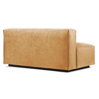Cleon 56" Armless Sofa in Camel Leather - Angle 5
