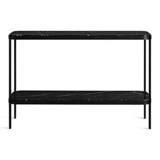 Comehither Console Table in Black Marble - Angle 1