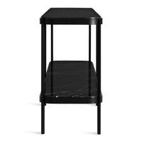 Comehither Long and Low Console Table in Black Marble - Angle 4