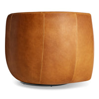 Council Swivel Lounge Chair in Butterscotch Leather - Angle 8