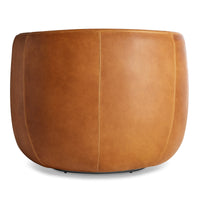 Council Swivel Lounge Chair in Butterscotch Leather - Angle 9
