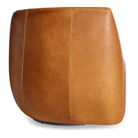Council Swivel Lounge Chair in Butterscotch Leather - Angle 7