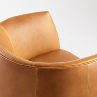 Council Swivel Lounge Chair in Butterscotch Leather - Angle 10