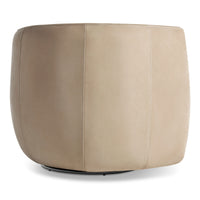 Council Swivel Lounge Chair in Stone Leather - Angle 7