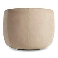 Council Swivel Lounge Chair in Stone Leather - Angle 8