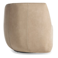 Council Swivel Lounge Chair in Stone Leather - Angle 6