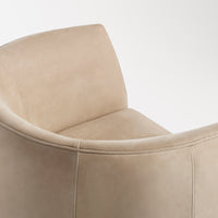 Council Swivel Lounge Chair in Stone Leather - Angle 9