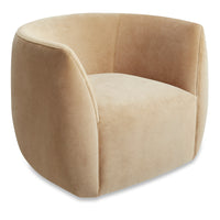 Council Swivel Lounge Chair in Camel Velvet - Angle 7