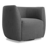 Council Swivel Lounge Chair in Gabro Grey - Angle 5
