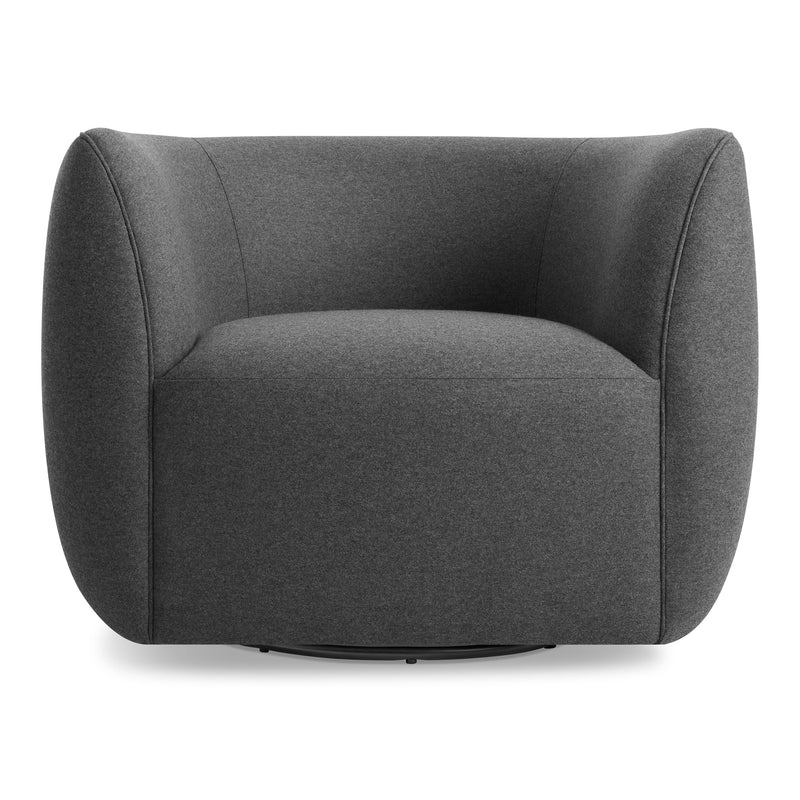 Council Swivel Lounge Chair in Gabro Grey - Angle 2