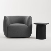 Council Swivel Lounge Chair in Gabro Grey - Angle 11