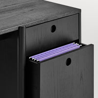 Cursive Desk in Black on Ash - Angle 8