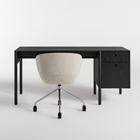 Cursive Desk in Black on Ash - Angle 3