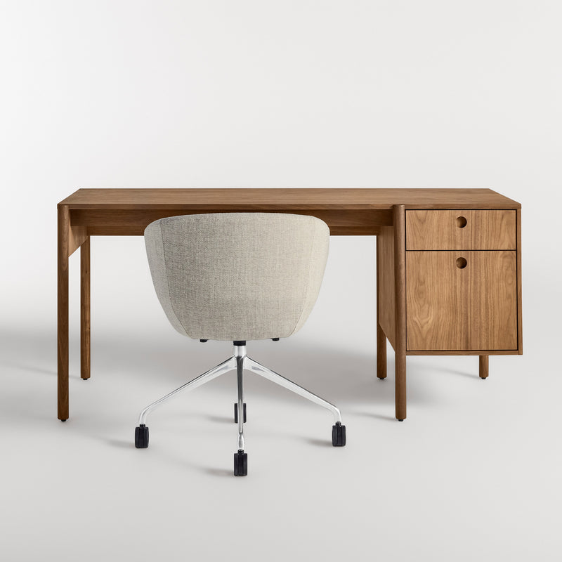 Cursive Desk in Walnut - Angle 2