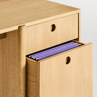 Cursive Desk in White Oak - Angle 8