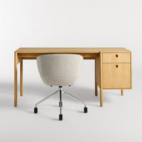 Cursive Desk in White Oak - Angle 3