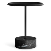 Chit Chat Side Table in Black Marble - Angle 1