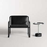 Chit Chat Side Table in Stainless / Black Marble - Angle 4
