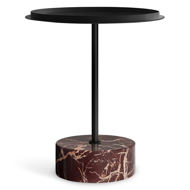 Chit Chat Side Table in Black / Cherry Marble - Angle 1