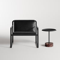 Chit Chat Side Table in Black / Cherry Marble - Angle 4