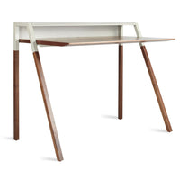 Cant Desk in Walnut / Putty Grey - Angle 1