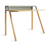 Cant Desk in White Oak / Grey Green - Angle 1