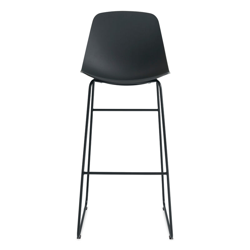 Clean Cut Barstool with Sled Leg in Navy Green