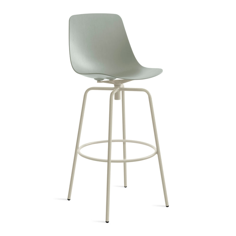 Clean Cut Swivel Stool in Grey Green - Angle 2