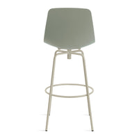 Clean Cut Swivel Stool in Grey Green - Angle 7