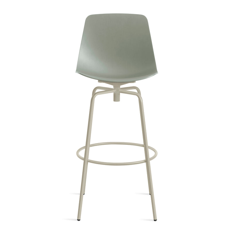 Clean Cut Swivel Stool in Grey Green - Angle 1