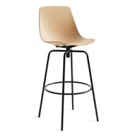 Clean Cut Swivel Stool in White Oak - Angle 2